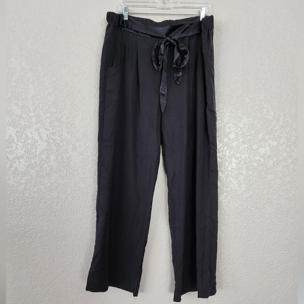 Saint + Sofia Black Tie Pants Size 12